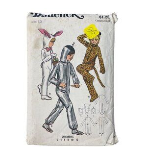 Butterick 5104 Kids Costume Sewing Pattern Size 12 Bunny Leopard Spaceman CUT